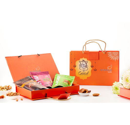 Ganesha Combo Box (Dry fig - 100gm, Assorted - 100gm, Almonds - 100gm)