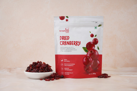 Krishival Nuts Dried Cranberry I 250 Grams, Pack Of 1 I 100% Natural | High Nutrient And Antioxidant | No Added Preservatives