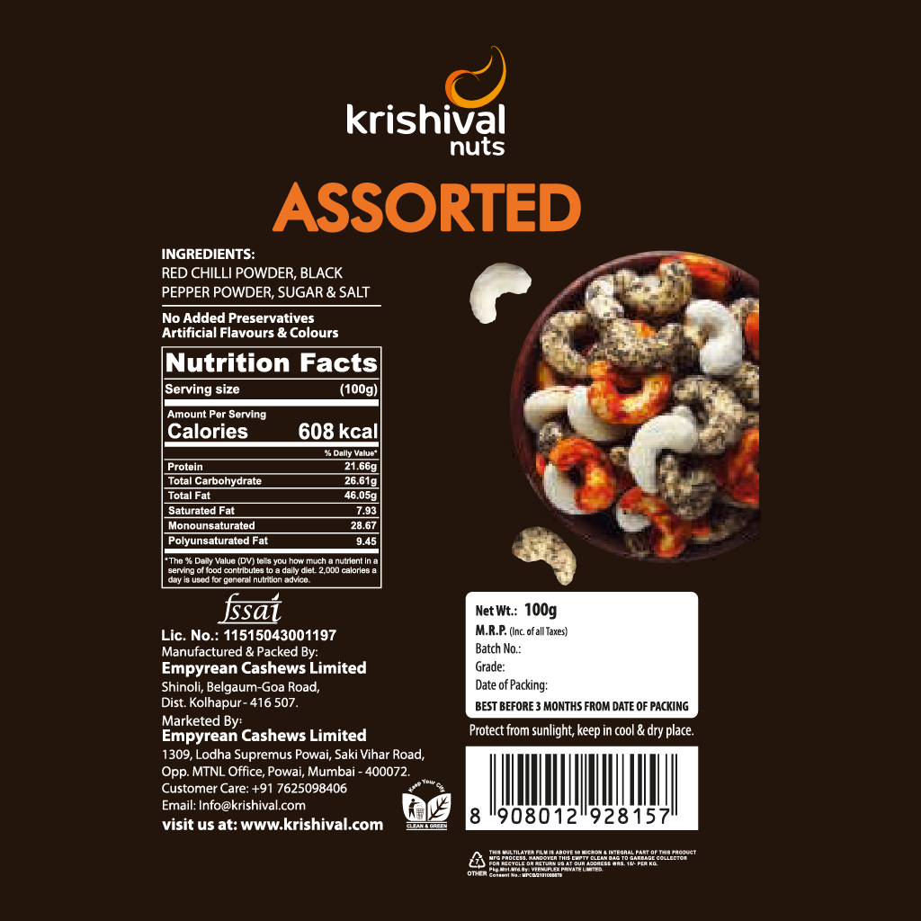 Assorted Cashews 100gm
