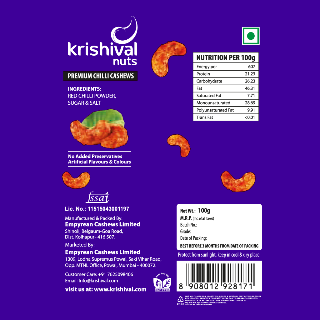 Chilli Cashews 100 gm