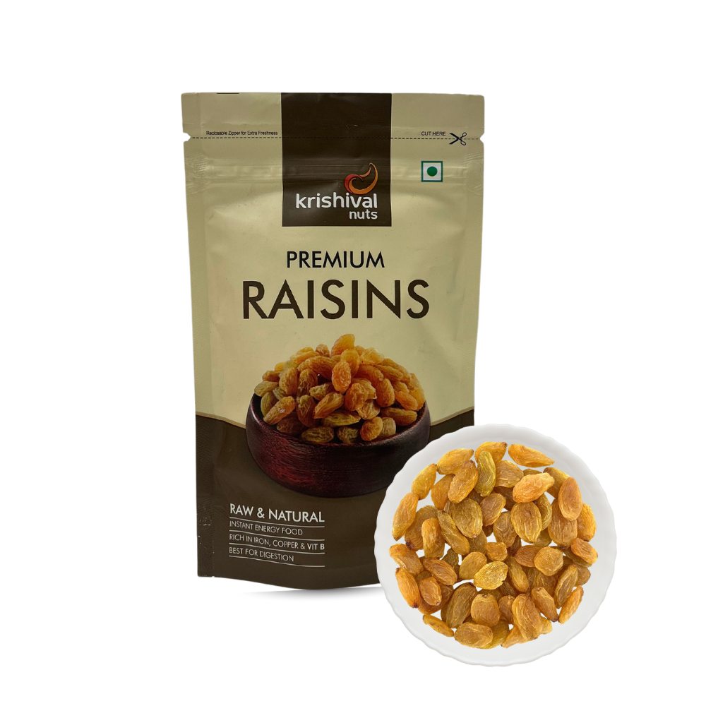 KRISHIVAL NUTS Premium Raisins | 100 Grams [1 pack of 100 grams] | Premium Dried Grapes | Natural Source of Antioxidants, Potassium & Fiber | Sweet Fruity Taste and Soft Chewy Texture