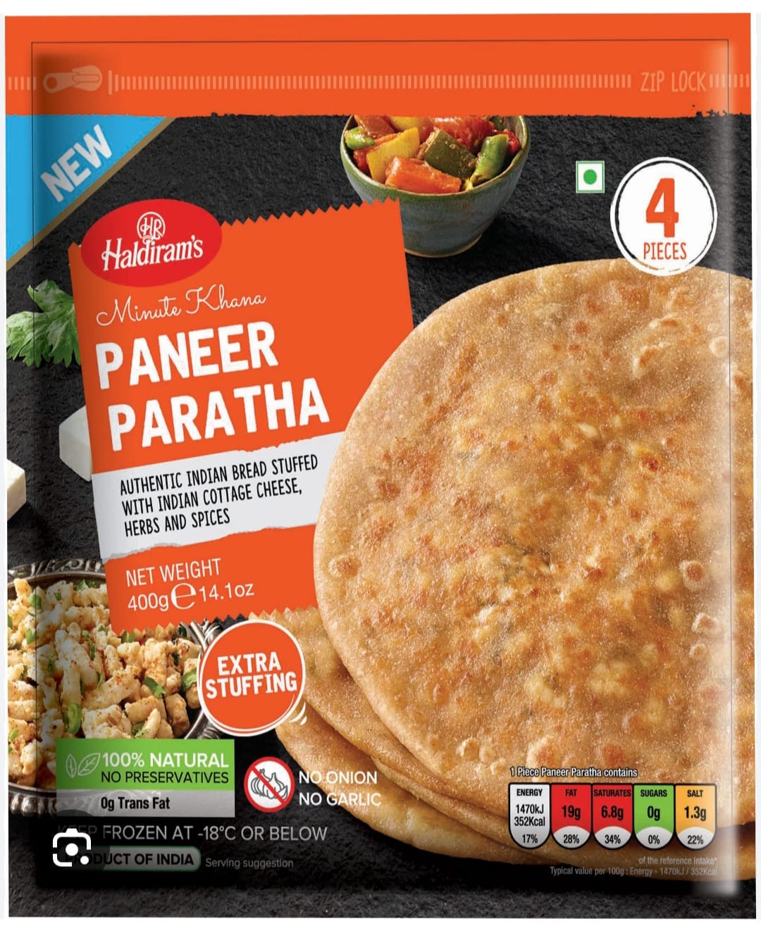 Haldiram's Paneer Paratha 400 gm